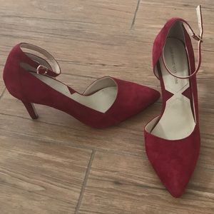 Burgundy suede heels